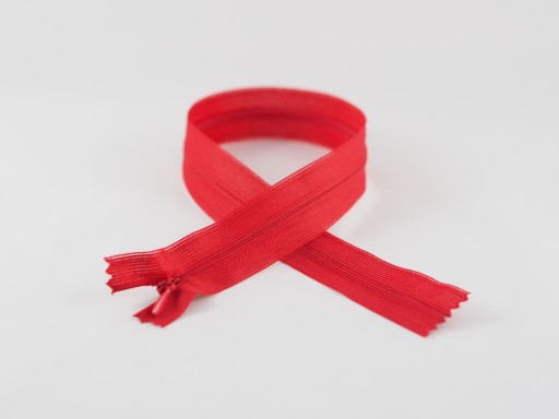 Zips, SAMOSTATNÝ Zips, KRYTÁ ČIPKA 60cm #ČERVENÁ