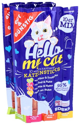 Tyčinky pre mačky mix príchutí G&G HELLO MY CAT Tyčinky 10 kusov DE