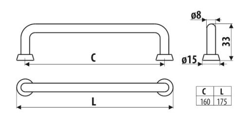Nábytková úchytka GAMET US18, štruktúrny grafit, 160mm
