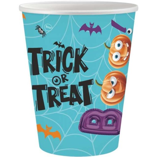 HALLOWEEN papierové poháre, tekvice TRICK OR TEAT