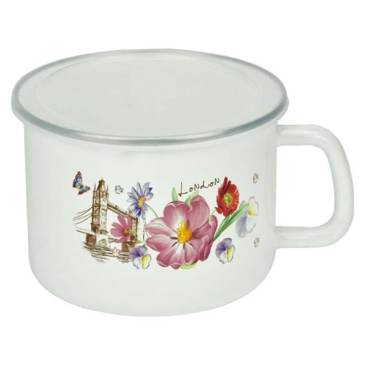 Hrnček SMALTOVANÝ S POKRČKOU 16cm 2L