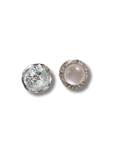 Strieborný gombík na sako so zirkónmi 23 mm, 1 kus