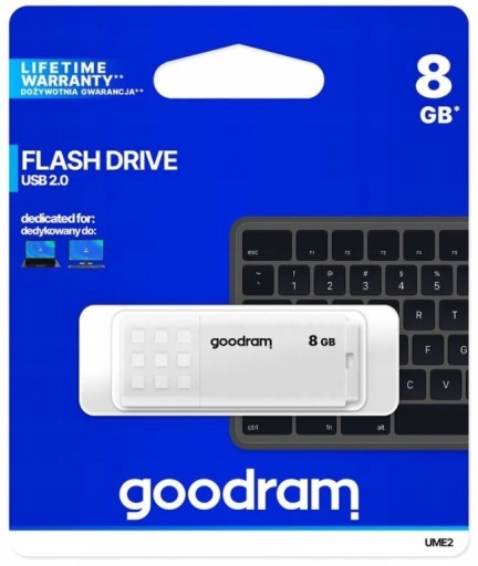 Pendrive Goodram UME2-0080W0R11 8GB UME2 WHITE USB 2.0 White