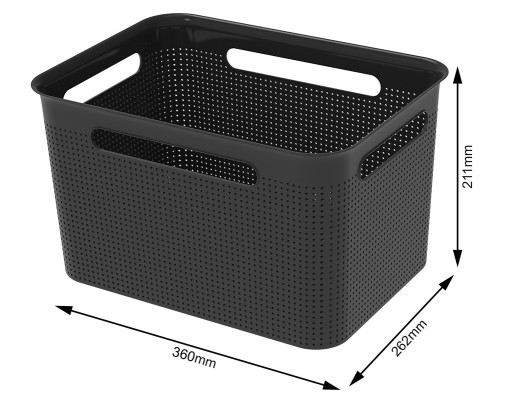 ROTHO Kontajner Box Úložný kôš 16 l čierny