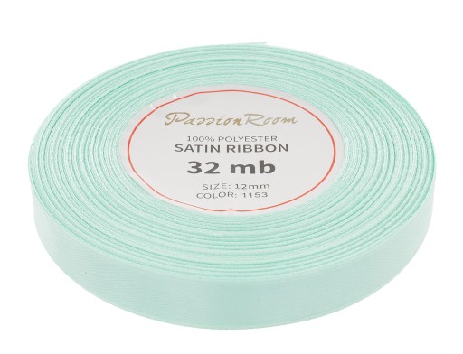 Ozdobná saténová stuha 12mm 32mb mint