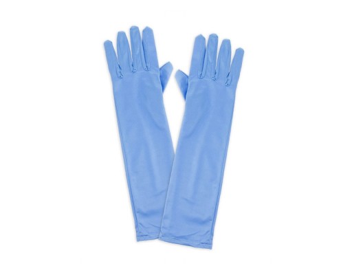 Modré karnevalové rukavice, 38 cm, saténové