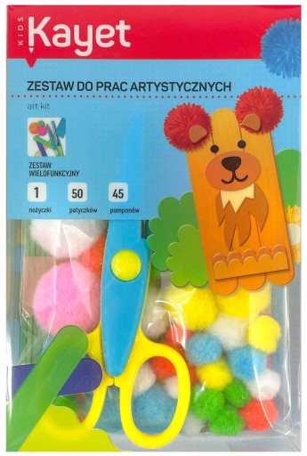 KAYET Umelecká súprava: nožnice + palice + pompony 958