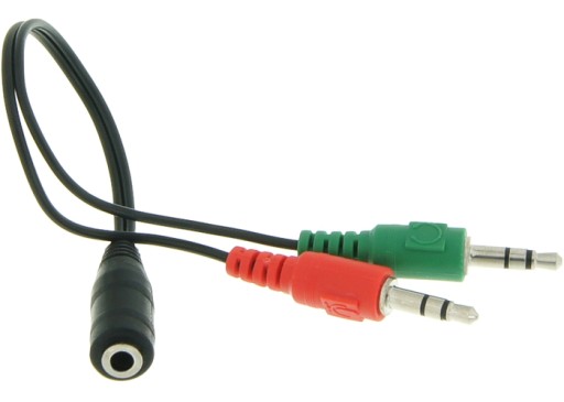 ADAPTÉR ADAPTÉR MINI JACK KÁBEL 3,5 MM PRE SLÚCHADLÁ 2X ZÁSTRČKA 1X ZÁSUVKA