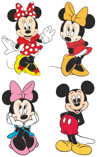 NÁLEPKY MINNIE MICKEY MOUSE NA OKNO, ZRKADLO, OKNO