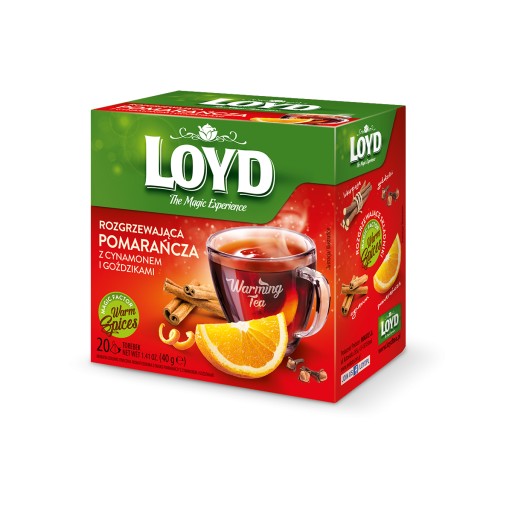 Zimný hrejivý čaj Pomaranč so škoricou a klinčekmi 20T. LOYD