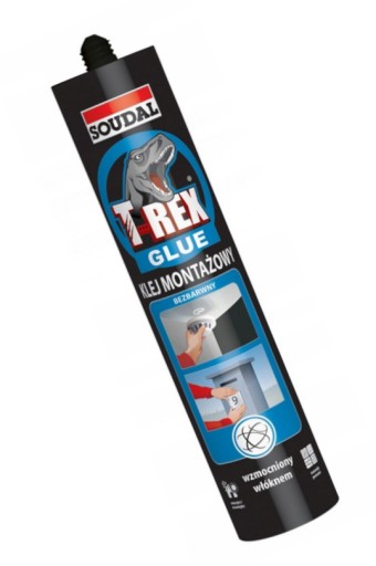 Univerzálne akrylátové montážne lepidlo Soudal 310 ml T-REX GLUE CLEAR