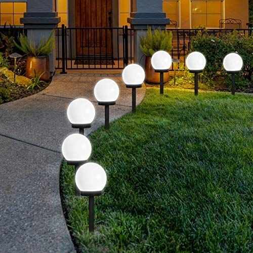 Garden Lamp LED SOLAR guľové solárne záhradné svietidlá biele 10 CM do záhrady