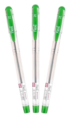 Guľôčkové pero 0,7 mm zelené PENMATE FLEXI 3 ks.