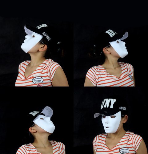 Plastová biela maska HIP HOP MIMA