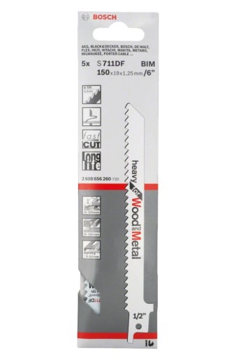 BOSCH PÍLOVÝ LIST S 711 DF DREVENÝ A KOVOVÝ 150mm