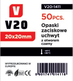 ZÁKLAD 20mm x 20mm ČIERNA 50 kusov