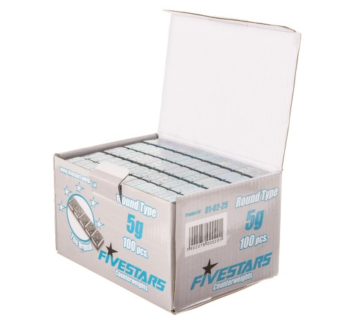 Závažia lepené na hliníkové ráfiky, pozinkované FIVESTARS 12x5g
