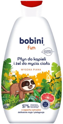 Bobini pena do kúpeľa a telové mlieko pre deti (2v1) Citrus 500 ml