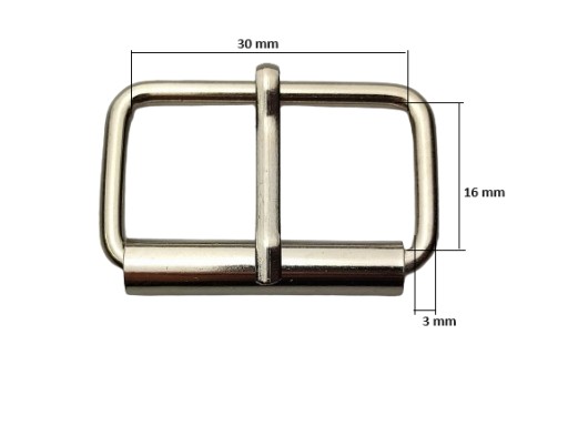 Sedlárska pracka 30 / 16 / 3 mm strieborná, 1 kus