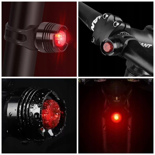 ZADNÁ BICYKELOVÁ LAMPA ZADNÉ LED HLINÍKOVÉ OSVETLENIE BICYKLA 3 REŽIMY BLIKAJÚCEHO