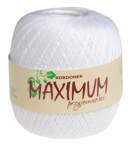 Maximálna šnúra, BIELA bavlna - 100g 565m