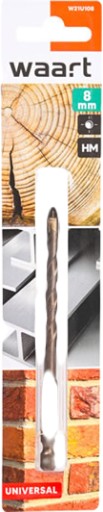 Univerzálny vrták na kameninu, sklo, plast, drevo, hliník, 8 mm TiN 1/4'