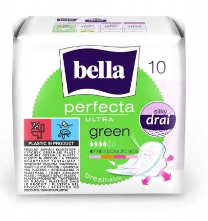 BELLA PERFECTA ULTRA ZELENÉ ABSORPČNÉ SANITÁRNE VLOŽKY 8 KS