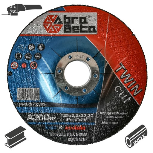 ABRA BETA Rezný kotúč na OCEL, NEREZ KOV, INOX 125 x 3,2 mm 1 ks.