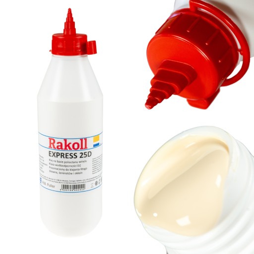 RAKOLL expresné lepidlo 25D 0,5kg 500g tvrdé drevo prútie D2 žlté sil.