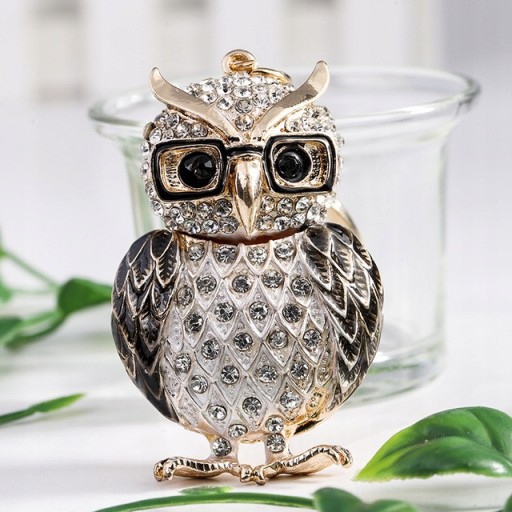 KEYRING Owl Keychain Owl Rhinestones