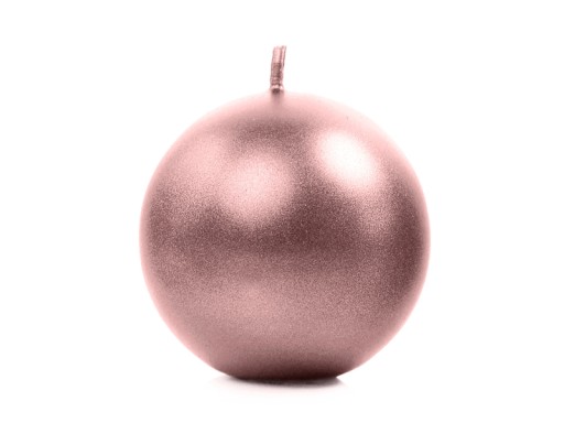 Rose Gold metalizovaná sviečka guľatá Rose Gold sviečka 6cm 1 ks