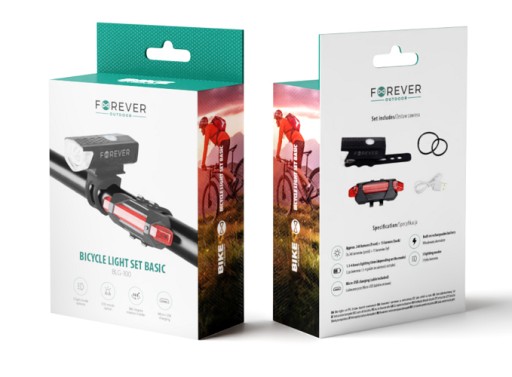Svetlo na bicykel predné + zadné, sada 2 LED svetiel, batéria, nabíjanie cez USB