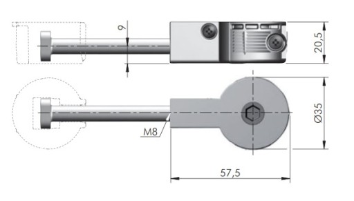 Konektor pre pripojenie pracovných dosiek QUICK 35 M8x100mm BIELY