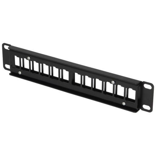 Patchpanelový panel RACK 10'' 1U 12 keystone prázdny