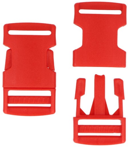 PLASTOVÁ ZÁPADKOVÁ SPONKA NA PÁSKU 3cm 30mm - ČERVENÁ