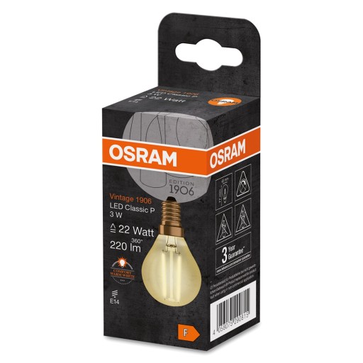 E14 Vintage Ball LED žiarovka 2,5W 22W 2400K OSRAM