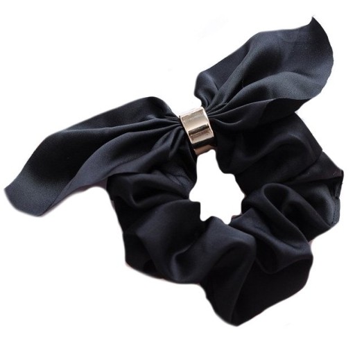 ŠATKA SCRUNCHIES, froté, ČIERNA
