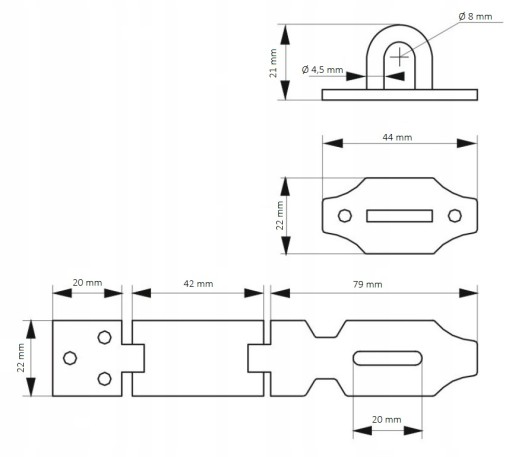 WRZECIĄDZ ZÁMOK VISNÝ ZÁMOK POZINKOVANÝ 120 mm