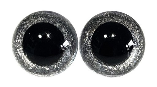 2 ks trblietavé oči pre maskotov 20 mm striebro (1185-s)