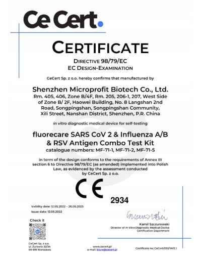 FLUORECARE COVID-19 Test Flu AB RSV Combo 4v1 CE PL