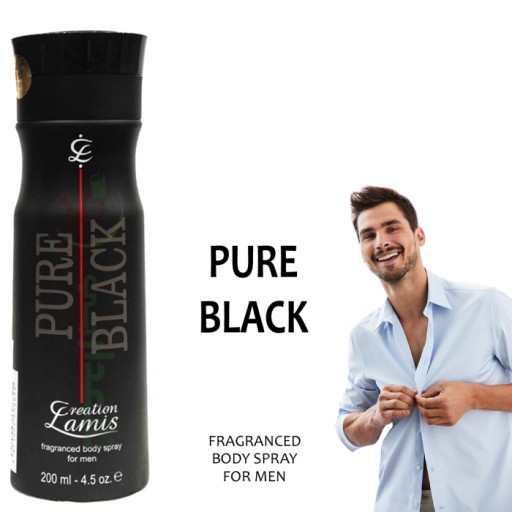 PURE BLACK deo-men-200ml Creation-Lamis DELUXE
