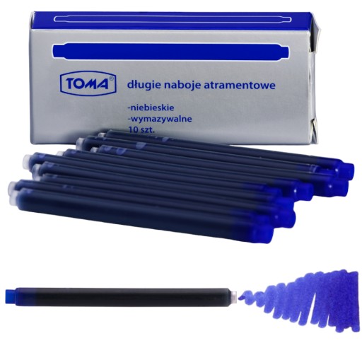 Dlhé modré atramentové perá, 10 ks