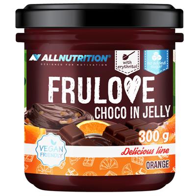 ALLNUTRITION FRULOVE CHOCO V ŽELOVOM POMARANČI 300G BEZ CUKRU OVOCIE ČOKOLÁDA