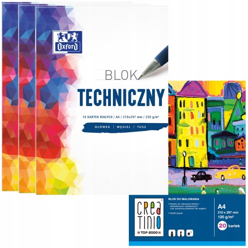 Technická podložka Oxford A4, 10 farebných listov