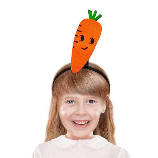 MRKVOVÁ ČELENKA MRKVOVÝ OUTFIT ORANŽOVÁ PLSTEŇ