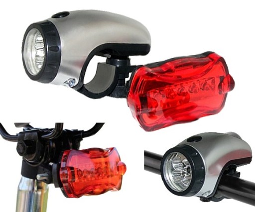 OSVETLENIE BICYKLOV Cyklistické svietidlá 5+5LED