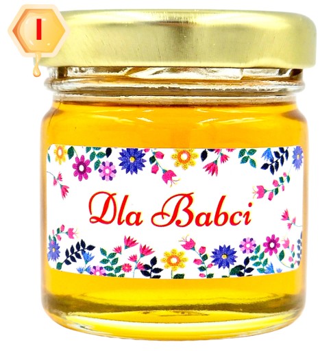 MEDOVÝ mini med DEN MATIEK v tégliku 40g s nálepkou PRE BABKU