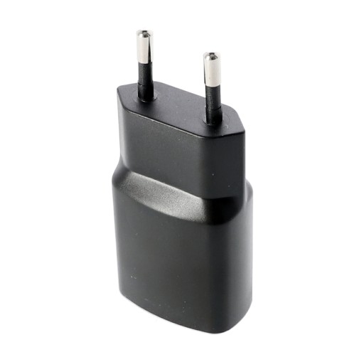 Napájací adaptér nabíjačky EU zástrčka USB-A čierna