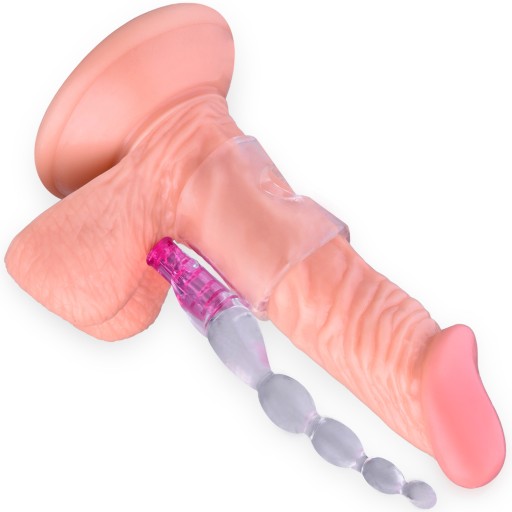 Kryt na penis s vibrátorom + sondou