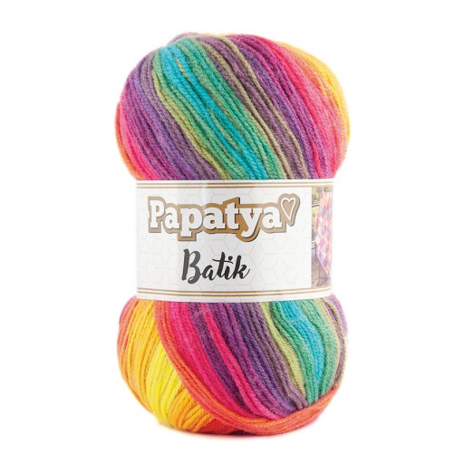 Kamgarn Papatya Batikovaná ombre priadza, farebná DÚHOVÁ NASÝTENÁ 554-37